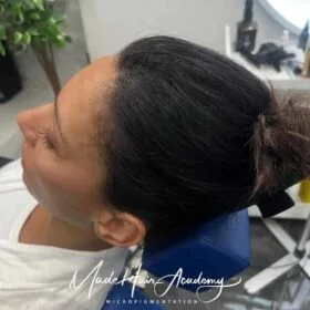 Hårpigmentering på kvinna, 38 år, utförd hos Made Hair Academy Göteborg – expert på kvinnlig hårtatuering i Sverige